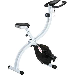 SPORTNOW Cyclette da Casa Pieghevole Magnetica a 8 Livelli di Resistenza con Monitor LCD, Cyclette da Camera con Seduta Regolabile, Supporto Tablet, Ruote, Sensore di Pulsazioni, in Acciaio, Nero