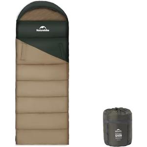 Naturehike Sacco a pelo con cappuccio per campeggio, leggero e confortevole, ideale per avventure all'aria aperta e viaggi (Blu scuro + Azzurro/Sinistro (8,5~4°C))