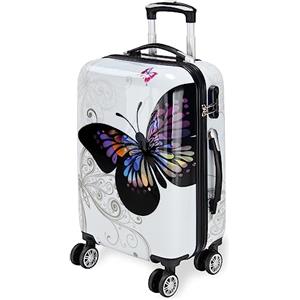 Monzana Trolley Butterfly Valigia a Guscio Rigido M Manico Telescopico Alluminio Ruote girevoli 360°