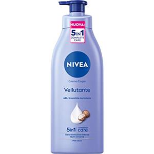 Nivea Crema Corpo Vellutante (1 x 500ml), Irresistibile morbidezza per pelle secca, Formula arricchita con Burro di Karitè e Nivea Siero Idratazione Intensa