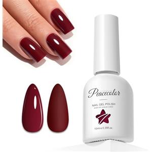 Peacecolor Smalto Semipermanente Unghie Marrone, 10ML Soak Off Smalto Unghie UV Gel Polish, Smalto per Unghie Semipermanente Studio di Manicure Fai da Te a Casa