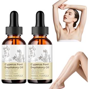 Flintronic 2 Pezzi Cyperus Rotundus Oil, 120ml Olio Naturale di Cyperus Rotundus per la Depilazione, Olio di Cipresso con Contagocce, per Ridurre la Crescita dei Peli del Corpo e Idratazione Pelle