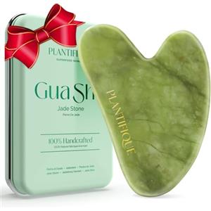 PLANTIFIQUE Gua Sha Viso Giada | Jade Guasha Pietra Massaggiatore Antirughe | Kit Skincare Face Massager | Idea Regalo Completo Facciale Corpo Piedi Massaggio Originale