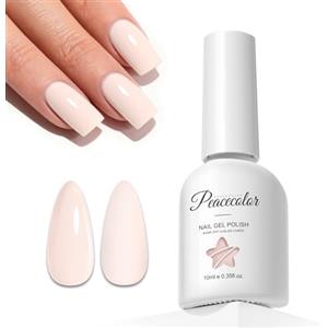 Peacecolor Smalto Semipermanente Unghie Nude Beige, 10ML Soak Off Smalto Unghie UV Gel Polish, Smalto per Unghie Semipermanente Studio di Manicure Fai da Te a Casa