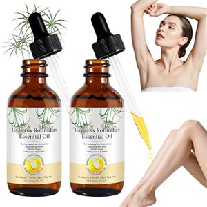 Flintronic 2 Pezzi Cyperus Rotundus Oil, 120ml Olio Naturale di Cyperus Rotundus per la Depilazione, Olio di Cipresso con Contagocce, per Ridurre la Crescita dei Peli del Corpo e Idratazione Pelle