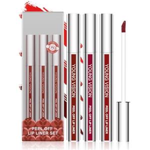LOPHE Peel off Lip Gloss, 3 Colori Lip Stain Peel Off Masque, Tinta per Labbra Lunga Nude a Lunga Durata, Impermeabile, Trucco Peel Off con Finitura Opaca#B