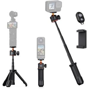 K&F Concept Bastone per Selfie MS-09, Piccolo Treppiede per Smartphone e Fotocamera 34cm, Mini Tripod per Cellulare con Telecomando Bluetooth, Compatibile con DLSR/Gopro/DJI Pocket 3/ Insta 360 X5