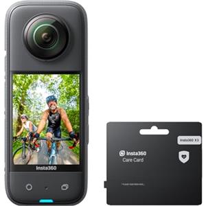 Insta360 X3 con Certificato di Garanzia Care - Action cam 360 Impermeabile con sensori 1/2" da 48 MP, video Active HDR 360 da 5.7K, foto 360 da 72 MP, obiettivo singolo 4K, modalità Selfie 60 fps
