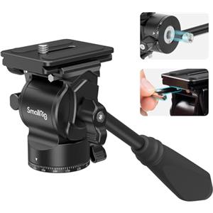 SMALLRIG Treppiede Testa Fluida Testa Pan-Tilt CH10 con Piastra a Sgancio Rapido per Arca Swiss, Carico Utile 3KG per Videocamere Compatte e Fotocamere DSLR - 3259B