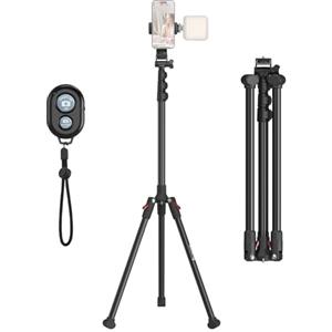 SMALLRIG Treppiede per Telefono con Telecomando, Treppiede Portatile da 170 cm Piegabile all'Inverso, Supporto per Luce Universale per Fotografia, Vlogging, Selfie e Live Streaming - 4363