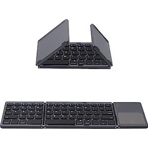 Mcbazel Tastiera Pieghevole Bluetooth 5.0 Senza Fili on Touchpad, Tastiera Portatile Senza fili Ricaricabile per PC, Tablet, Android, iPhone, Windows, Mac, iOS, iPad, Layout US