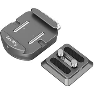 SMALLRIG Piastra di Montaggio a Sgancio Rapido per Arca-Swiss, Piastra per Fotocamera QR-Slide con Due Fori Filettati da 1/4"-20 per Manfrotto o Treppiede, HawkLock H38-4486