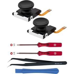 Tolesum 3D TMR Effect Joystick Analogico Kit di Riparazione per NS Switch/Switch OLED Joy-Con/Switch Lite Controller con strumenti di Riparazione, No Drift-Nero-Non compatibile con NS Switch 2