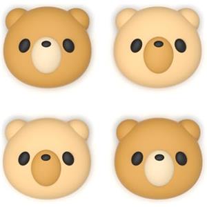 playvital Copri Levette Analogiche per Nintendo Switch 2, Gommini Silicone Thumb Grip Joystick Caps per Joycon 2, Accessori Carini per Switch 2, 4 Pezzi, Orsi Accoglienti