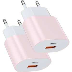 Samneer Alimentatore di ricarica rapida da 25W (2 pezzi)Compatibile con:iPad,iPhone 17,16,15,14 Pro/Max Potenza intelligente: 25W/20W/18W/12W/10W/5W Ricarica i dispositivi in tutta sicurezza tramite porte USB