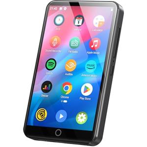 MECHEN Lettore MP3 Spotify, MECHEN MP3 Player Bluetooth WLAN, Portatile Android MP4 con Video, Play Store, Deezer, Audible Compatibile, Touch Screen da 4 pollici (Grigio)