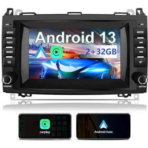 Hexinex Android 13 Autoradio Carplay Android Auto per Mercedes Benz Vito Viano/Sprinter W639 W245/Classe B/Classe A W169 7 Pollici Car Radio Bluetooth FM RDS Comandi al volante