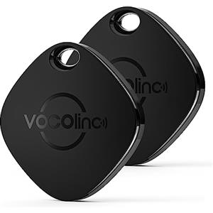 VOCOlinc Air Tag Tracker 2 Pezzi, Bluetooth Localizzatore Chiavi Compatibile con Apple Dov'è App (solo iOS, NON per Android), Trova Oggetti per Portafogli, Valigie e Bagagli, Batteria Sostituibile