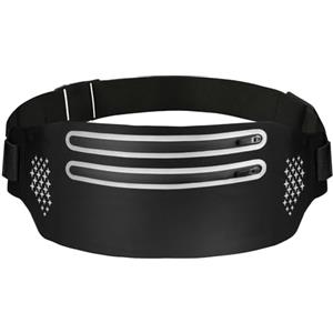 AOOSU Cintura Jogging per Sportivo, Cintura da Corsa per Donne e Uomini, Marsupio Running con Doppia Catena, per Escursioni, Fitness, Viaggi, Corsa, Pocking, Accessori, Cintura Elastica (Nero)