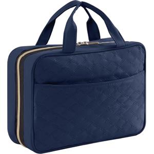 Lifewit Beauty Case da Viaggio Donna, Grande Trousse Trucchi da Appendere, Beautycase da Viaggio con 4 Trasparente Scomparti, Regalo Donna e Uomo, Medio, Blu Scuro