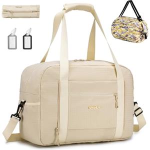 SPAHER Borsone da Viaggio Wizzair Vueling 40x30x20 Bagaglio a Mano Borsone Palestra Sportiva Grande 25L Donna Uomo Impermeabile Borsa da Viaggio Piscina Fitness Travel Duffel Cabin Bag Beige