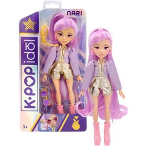 K-POP IDOL Bambola Nari Bambole alla moda Stile K-Pop Power Idol, capelli lavanda. 3 accessori per creare outfit Età 3+