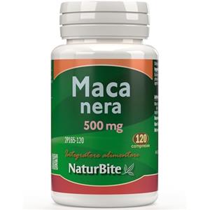 naturbite Maca Nera 500 mg, 120 compresse, NaturBite. Estratto di radice di Maca Nera altamente concentrato, favorisce la resistenza e fornisce energia.