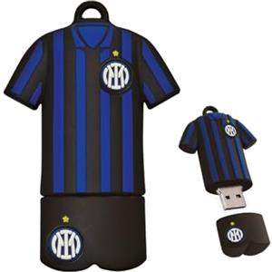 TECHMADE Chiavetta USB Inter | PenDrive USB 2.0 32 GB | Design unico calcio | Portachiavi integrato | Compatibilità Universale | Prodotto ufficiale Inter | Lettura 13-15 MB/s, Scrittura 6-8 MB/s, Nero