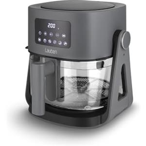 Lauben Glass&Grill Air Fryer 3 in 1 5500BG - Friggitrice ad aria calda con capacità 4,2 l, cestino per friggere in vetro, 6 programmi + regolazione manuale, 3 in 1 - può essere utilizzato come grill e