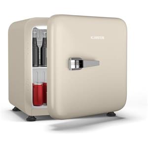 Klarstein Audrey Evo 43L - Minifrigo Rétro, Silenzioso: 40 dB, Termostato Meccanico, Sportello Reversibile, Mini Frigo da Camera & Ufficio, Frigorifero Piccolo, Crema