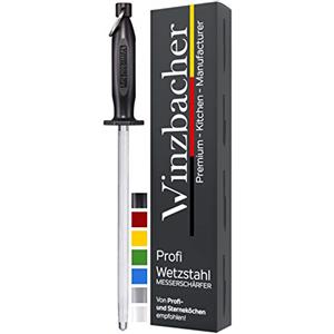 Winzbacher Affilacoltelli professionale in acciaio speciale temprato | Affilacoltelli | Affilacoltelli | Impugnatura ergonomica Soft Touch con protezione per le dita