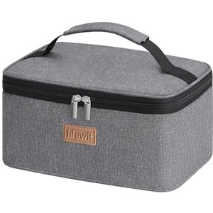 Lifewit Borsa Frigo, Piccola Borsetta Termica porta Pranzo con Manico, Porta Pranzo Termico per Uomo e Donna per Lavoro, Ufficio, Viaggio, Grigio, 6L