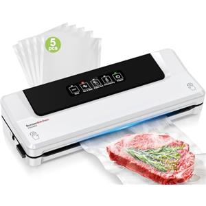 Bonsenkitchen Macchina Sottovuoto per Alimenti 4 in 1 - Macchina Sottovuoto per La Cottura Sottovuoto e La Conservazione di Alimenti Freschi, Con Modalità Vuoto Esterno