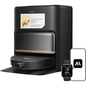 Mova P50s Ultra Robot Aspirapolvere e Lavapavimenti, 24000Pa, Mop Autopulente con Acqua Calda, Sistema Stepmaster Per Il Superamento Ostacoli e Navigazione Flashpulse 3d Tof a Doppia Luce, Nero