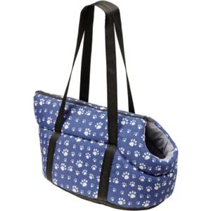 Baroni Home Borsa a Tracolla da Viaggio per Cani, Trasportino da Passeggio per Cani o Gatti Piccola Taglia, 40x25x21 cm, Fantasia Grigio e Zampine