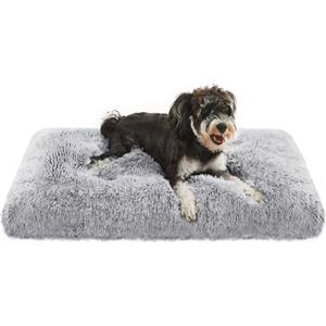 Feandrea Cuccia per Cani, Tappetino per Animali di Peluche Morbida, 80 x 50 cm, Imbottitura Soffice, Lavabile in Lavatrice, Cuscino per Cani Multiuso, Grigio Ombré PGW201G01