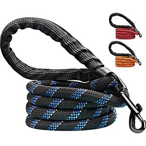 Candure Guinzaglio per Cani, Elastico Nylon Riflettente Resistente Guinzaglio Cane con Morbida Imbottita Impugnatura, 5ft Guinzaglio Addestramento per Cani Taglia Grande,Media e Piccola (Nero)