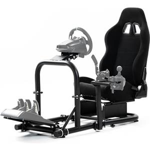 Supllueer Racing Simulator - Supporto per cabina di pilotaggio, con sedile da corsa Logitech G25 G27 G29 G920 G923 Thrustmaster T300 T150 Fanatec, supporto volante senza pedali