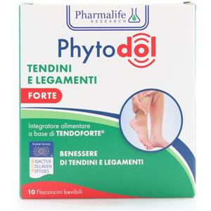 Pharmalife Phytodol Tendini e Legamenti Forte - Integratore Alimentare in 10 Flaconcini Bevibili con Peptidi di Collagene