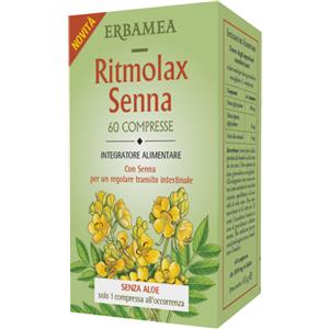 Erbamea Ritmolax Senna - Integratore Alimentare per la Regolarità Intestinale con Senna, Menta Piperita e Olio Essenziale di Carvi - 60 Compresse