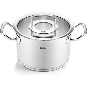 Fissler Original-Profi Collection, Pentola in Acciaio Inox Diametro 20 cm, 3.9 L, Incluso Coperchio in Vetro, Compatibile Induzione