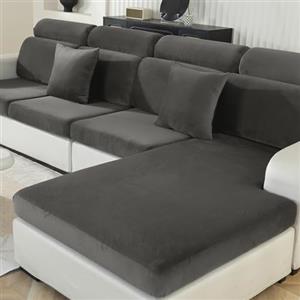 Ystyle Copriseduta Divano Elasticizzato, Universale Copricuscini Divano Velluto Natalizio, Sofa Seat Cover Antiscivolo, Copri Cuscini per Divano, Copridivano Cuscini (1 Posto*2, Grigio)