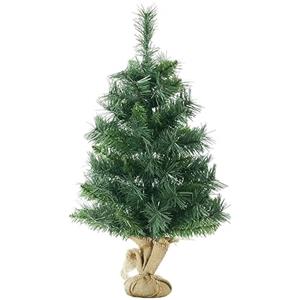 SALCAR Albero di Natale artificiale 90 cm con base in cemento - Piccolo albero da tavolo Premium per interni, decorazione natalizia perfetta