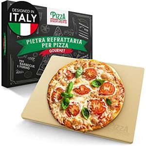 Pizza Divertimento Pietra refrattaria per forno e griglia a gas - Pietra refratteria in cordierite fino a 900 °C - Base croccante e condimento succulento