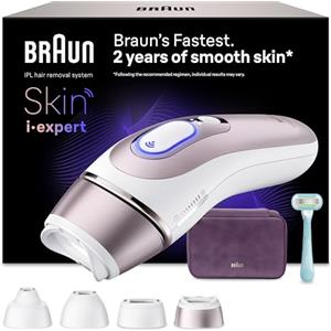 Braun Skin I·Expert Epilatore Luce Pulsata Smart, Epilazione Laser Peli Donna A Casa, Riduzione Permanente Dei Peli, App Gratuita, Pochette, Rasoio Gillette Venus, 4 Testine Smart, PL7431