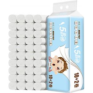 Exceart 12 rotoli di carta igienica a 5 veli, rotolo di carta igienica senza nucleo, per casa, cucina, ufficio, hotel (bianco)