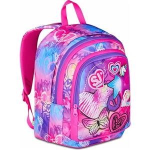 SJ GANG STYLE JAM GANG Zaino Scuola Advanced, Fucsia, Doppio Scomparto e Tasca per Borraccia, 29 L, Zaino Scuola Elementare, Zaino Bambina