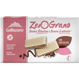 GALBUSERA ZerOGrano Wafer Senza Glutine e Lattosio - 180g, Croccanti Wafer con Crema al Cioccolato