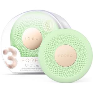 Foreo Ufo 3 Go, Dispositivo da Viaggio per Maschera Viso Antirughe, Idratazione, Terapia a Luce Rossa e LED a Spettro Completo, Termoterapia, Massaggio T-Sonic, Compatto, Pistachio