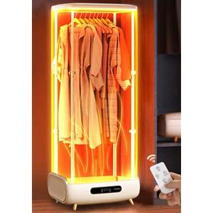 AWYYA Macchina Che Stira e Piega i Vestiti, Stiratrice Automatica Pieghevole, Potenza 800 W, Circolazione dell'Aria Calda a 360°/Timer Intelligente da 240 Minuti